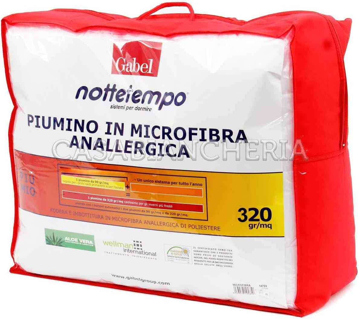 Fourche Nottetempo doudoune microfibre très chaude (2Cm) 120X80X2 Cm Bianco Couettes et couettes Naty Shop 205X250X2 Cm La microfibre garde très chaud (2Cm)