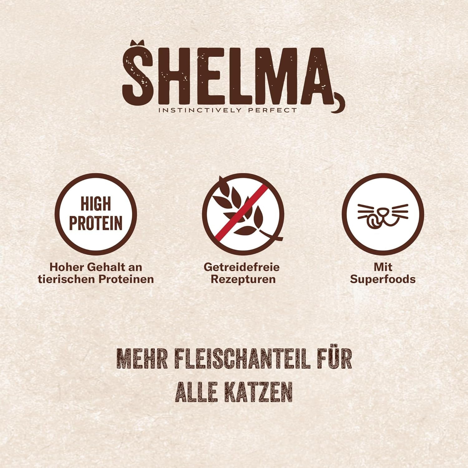 Shelma Nourriture humide pour chats Megapack au bœuf, dinde, poulet et canard - Aliment complet sans céréales à haute teneur en viande - 40 x 85 g (3,4 kg)