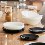 Harena N&b Glasgeschirr, 18 pièces, pour 6 personnes, blanc et noir