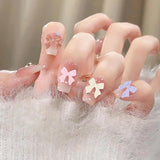 500 pcs 3D Nail Charm Schleifen Charms Nail Art Charms Schleife Nagel Charms Nägel Nail Art Schleifen Nageldekorationen Mit Aufnahmewerkzeug Für Frauen und Mädchen Nagel-Diy-Zubehör