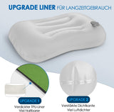 Oreiller gonflable de camping/voyage HIKENTURE avec housse d'oreiller amovible, oreiller ergonomique, oreiller cervical confortable pour voyage/extérieur, oreiller cervical de voyage gonflable (vert)... Oreillers orthopédiques cervicaux Naty Shop