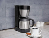 Cloer 5009 Machine à expresso à filtre gardant au chaud jusqu'à 8 tasses 800 W avec carafe isolée en acier inoxydable 1x4 tasse filtrante noir
