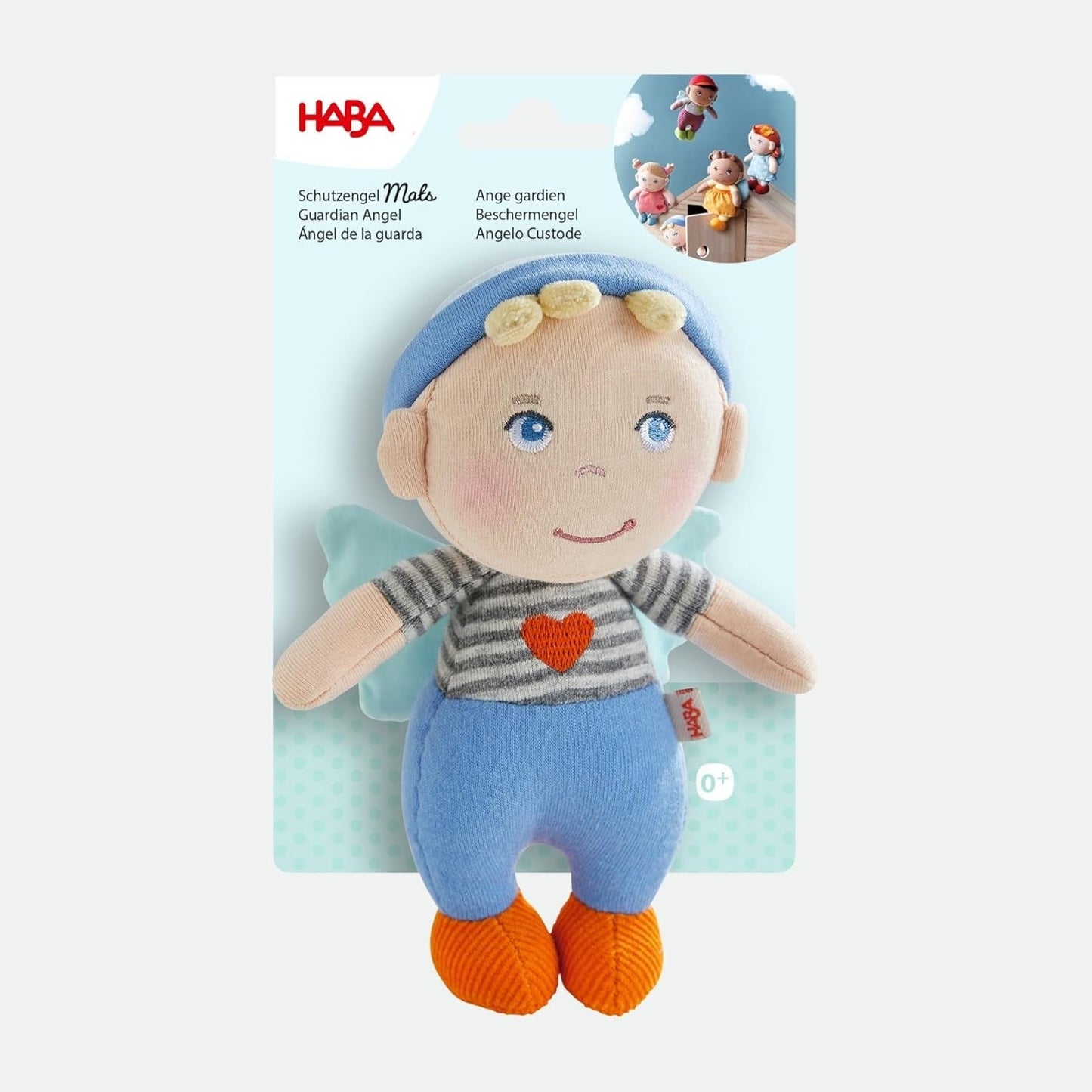 HABA Tapis Ange Gardien - Poupée textile en peluche (15 cm), cadeau de bienvenue idéal pour bébés et jeunes enfants - lavable à 30°C - 2011869001 Poupées Naty Shop