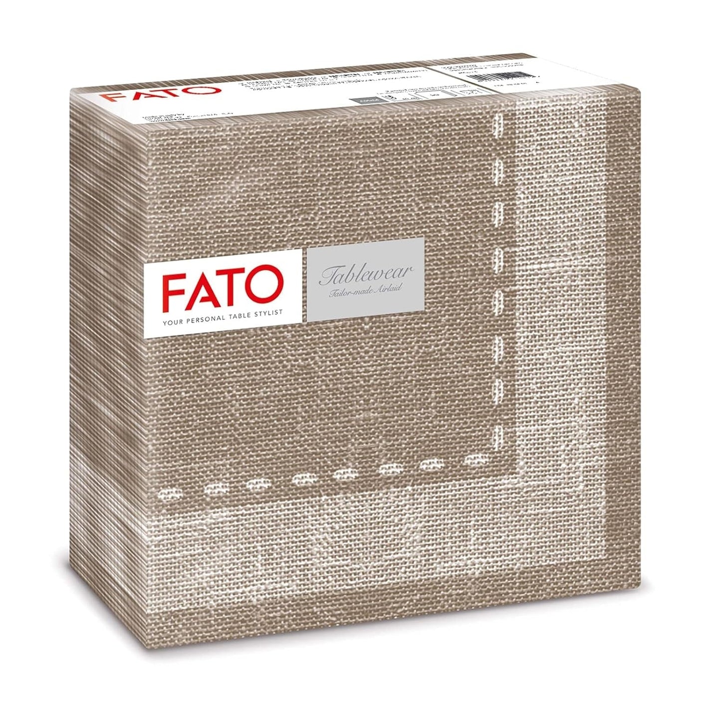 Fato - Serviettes en papier sec, airlaid, effet textile, paquet de 50 serviettes, 40X40 pliées en format 4, Tropicana Decor