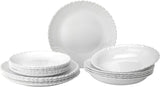 Service de table pour 6 à 18 pièces – Service de table en verre opale – Service de table blanc – Service de bol et d'assiettes – Vaisselle moderne – Assiettes – Service de table – Service de table pour 6 personnes