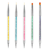 Nagel Pinsel 5 pièces Nagel Art Fineliner Pinsel, Nagel Pinsel Set Pinsel pour pinceau à ongles Nagellack Pinsel Nagellak Art Pen pour bricolage Nail Art Design. (Peinture-1)