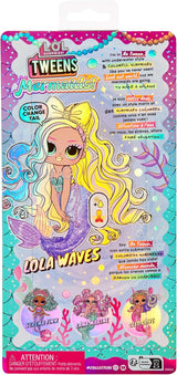Mdr Surprise ! Tweens - Lola Waves Mermaid - Poupée mannequin avec queue changeante de couleur, nageoire mobile et jolis accessoires - Jouet pour enfants et collectionneurs à partir de 4 ans