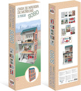 Maison de poupée design Soho-Madera à 3 étages avec 8 meubles, dimensions 120 X 33 X 75 cm (913D00181) Naty Shop