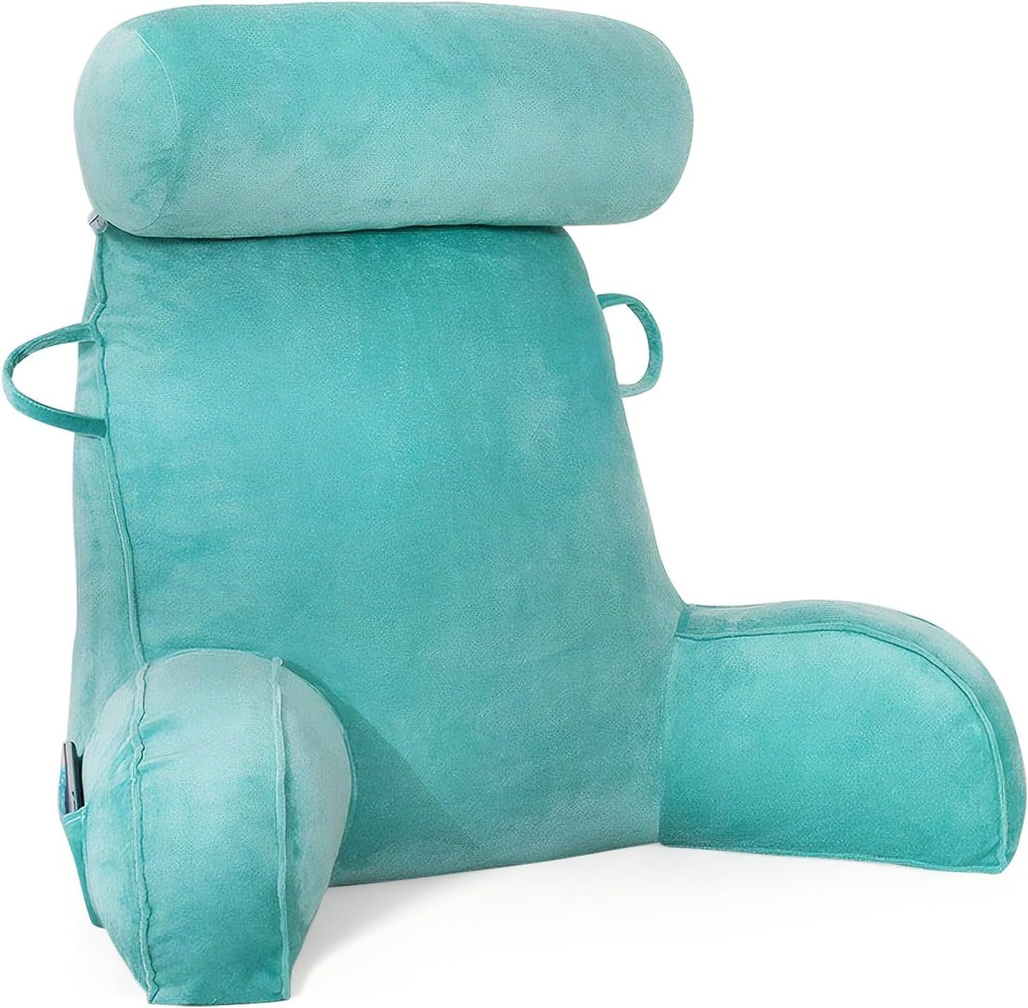 Oreiller de lecture XL pour lit et canapé avec tour de cou amovible, oreiller de dos idéal pour adultes avec mousse à mémoire de forme pour lire, travailler, jouer, regarder la télévision, se détendre (rose)