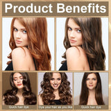 Shampoing pour coloration de cheveux, shampoing pour coloration instantanée 3 en 1, shampoing pour coloration instantanée des cheveux, shampoing pour coloration de cheveux noirs, shampoing pour coloration de cheveux (brun clair) Naty Shop Hair Dye