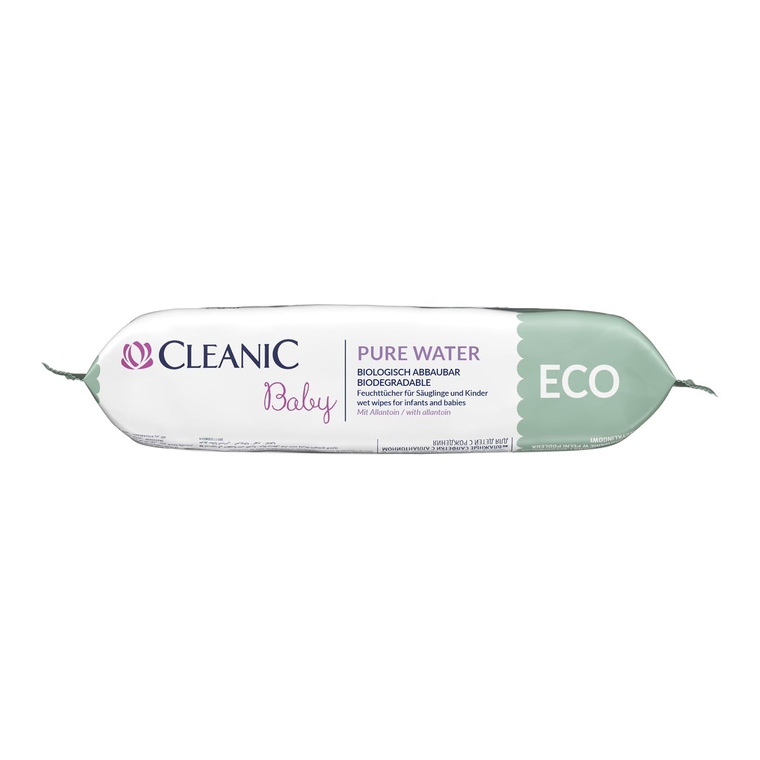 Lingettes humides Cleanic Baby Eco Pure Water – (1 x 50 pcs.) Lingettes humides pour enfants et nourrissons – sans parfum, jetables dans les toilettes, peaux sensibles – 50 pcs.