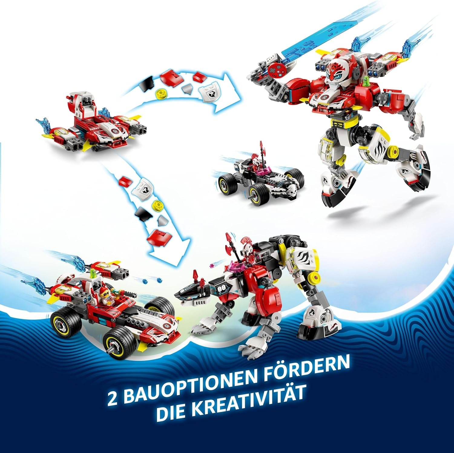 LEGO Dreamzzz Le robot tigre de Cooper et la voiture Hot Rod de Zero, voiture jouet pour enfants, cadeau pour garçons et filles de 9 ans, ensemble de jeu 2 en 1 avec robot et figurines 71497 Jeux de construction Besuche den LEGO-Store