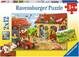 Ravensburger Puzzle pour enfants - 07574 Police et pompiers - Puzzle pour 3+ 2X12 pièces Naty Shop 07560 Occupé à la ferme