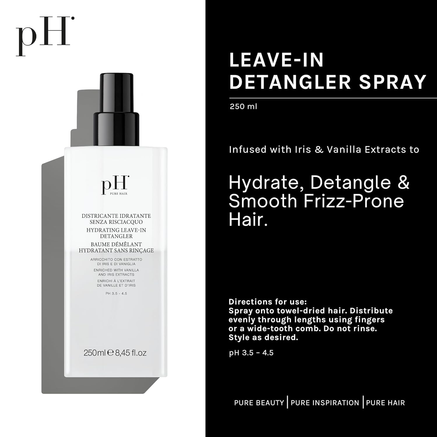Produits démêlants cheveux sans rinçage au pH hydratant 250 ml Produits démêlants cheveux Naty Shop