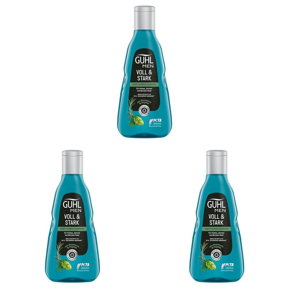 Guhl Men Full & Strong Shampoing - Type de cheveux : Fins, fins, normaux Douche et bain Guhl 3 x 250 ml