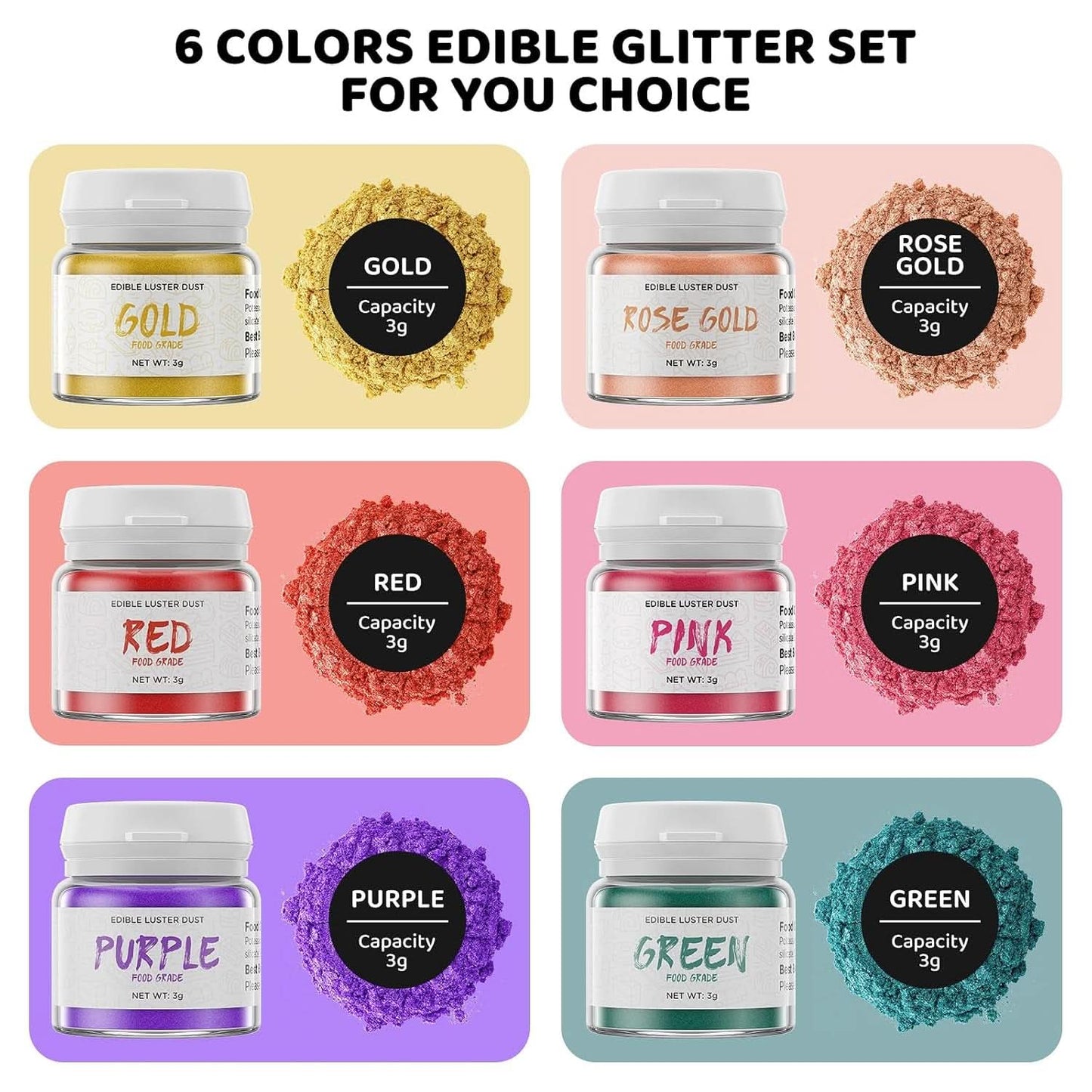 Paillettes comestibles, 3 grammes Naty Shop