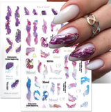 6 couleurs d'autocollants pour ongles en marbre, poudre bronzante argentée, autocollants pour ongles en marbre Bloom, autocollants pour ongles en marbre 3D, accessoires de conception, autocollants pour nail art, ensemble d'autocollants pour ongles