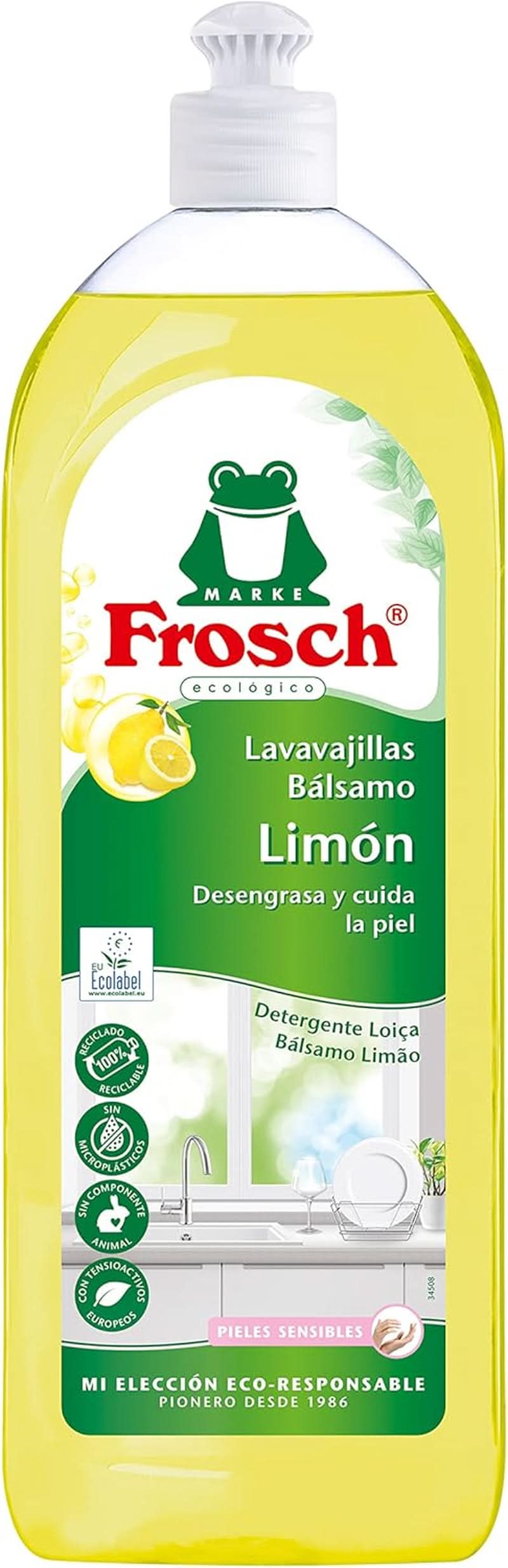 Liquide pour rincer les mains, dégraisser et protéger la peau, testé dermatologiquement, 10 x 750 ml Naty Shop