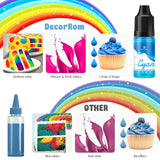 Colorant Alimentaire en Gel - 7 x 15 ml Colorant Alimentaire Concentré Couleur Arc-en-Ciel pour Décoration de Gâteaux, Cuisson, Biscuits, Macarons - Colorant Alimentaire Sans Sucre pour Boissons, Décoration de Gâteaux, Slime DIY