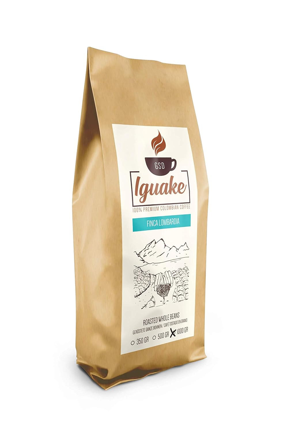 Café Iguaque 1000gr | Premium Kaffee Ganze Bohnen 100% Arabica de Colombie | Familienbetrieb - Single Origin Kaffeebohnen - Nachhaltige eigene Plantage im Hochland - Kräftiges Aroma