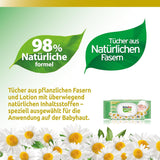 Lingettes pour bébés sensibles, 0 % de parfum, formule 98 % naturelle qui rétablit l'équilibre du pH de la peau, sceau de fraîcheur, 54 lingettes