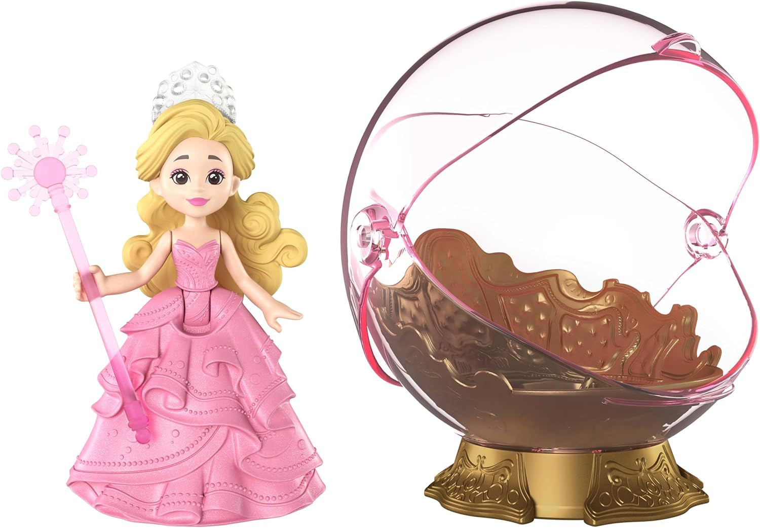 Mattel Universal Pictures Evil Glinda Bulle flottante, mini poupée et véhicule inspiré du film familier Glinda, JFM25, [Multicolore]