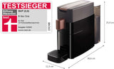 Machine à expresso avec capsules K-FEE ONE pour café, thé et cacao | Expresso compact | Chauffage rapide | Réservoir d'eau de 0,8 l | 19 barres | Cuivre noir | Gagnant du test Stiftung Warentest 2023