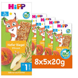 Barres d'avoine HiPP Lynx aux pêches, à partir de 1 an, 8 x (5x20g)
