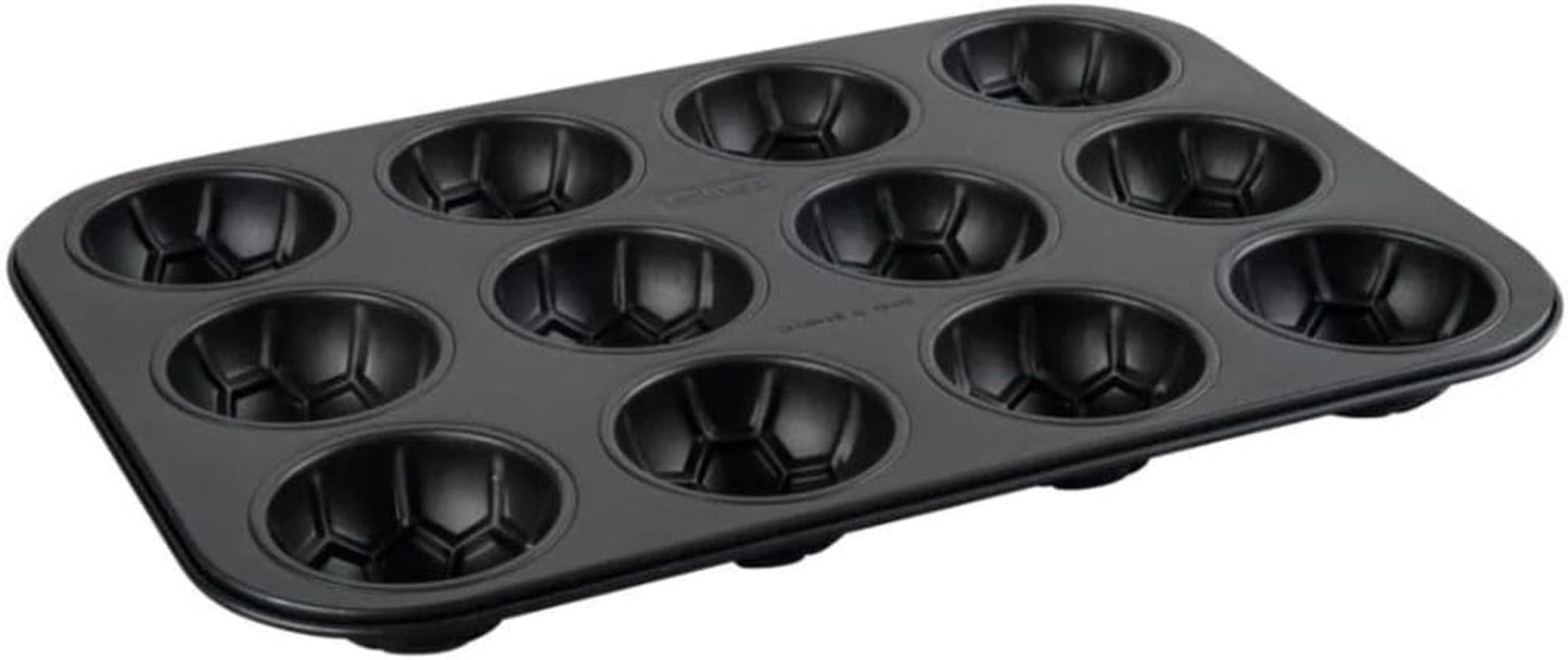 Zenker 12Er Muffinform – Muffinbackblech Für Muffins Und Cupcakes Aus Der Serie Soccer Baking– Hitzebeständiges 12Er Muffinblech Mit Antihaftbeschichtung, Schwarz Moules et plaques pour la pâtisserie Naty Shop