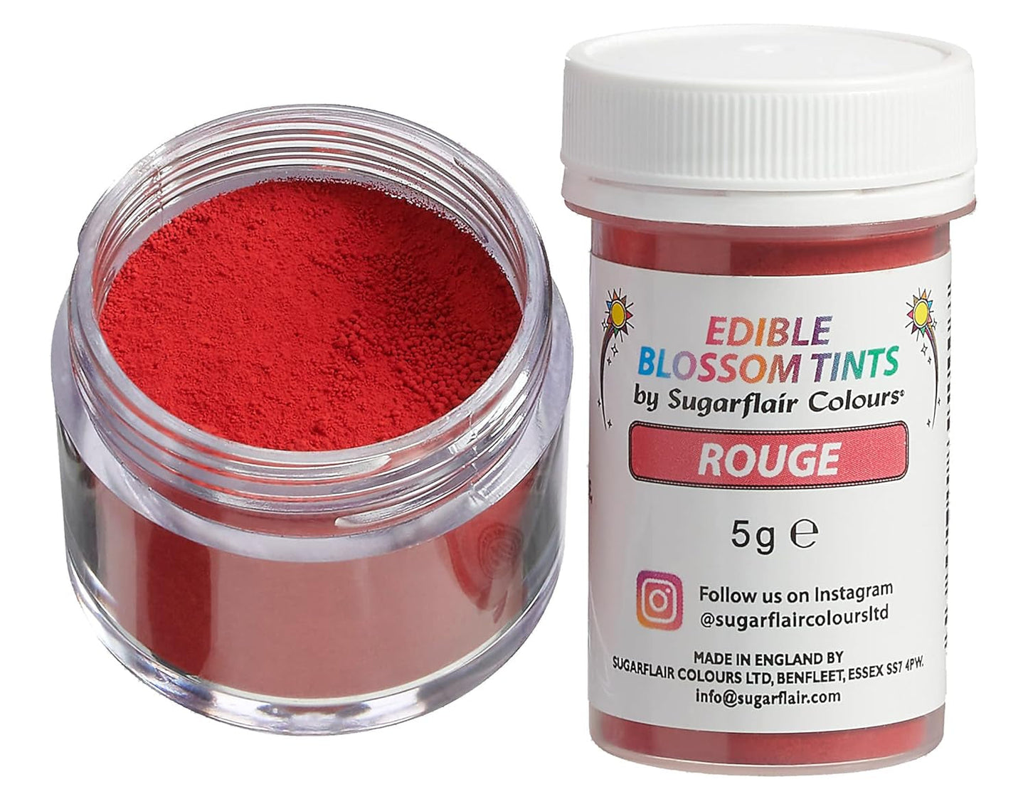 Sugarflair Blossom Tint Dust Red - Colorant alimentaire en poudre pour décorations de gâteaux, fondants, glaçages, chocolat, crème au beurre, macarons et plus - 5G