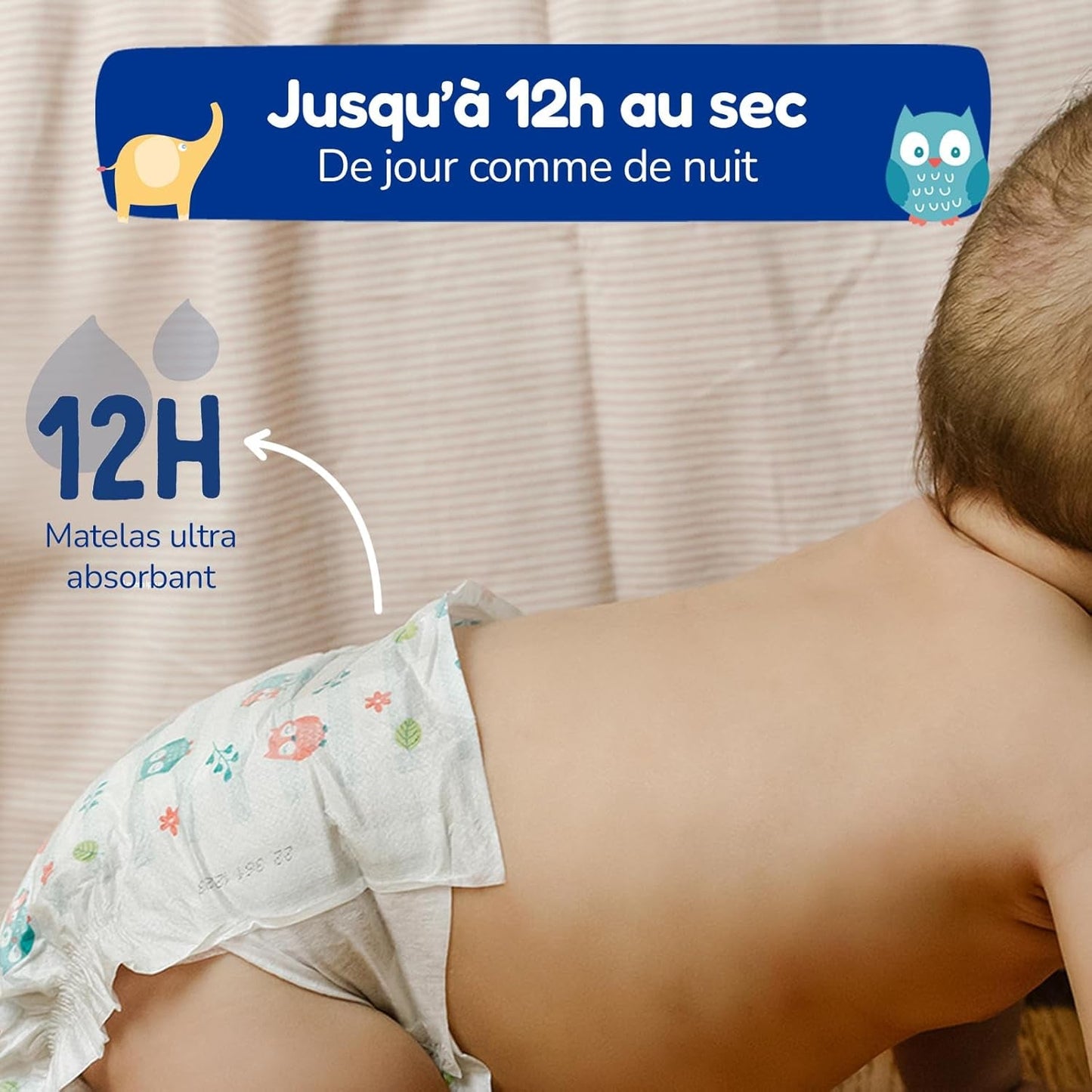 - Couche taille 4 (7 – 18 kg) – pour peaux sensibles – naturelle et très absorbante – étanche 12 heures – ohne unerwünschte Inhaltsstoffe – fabriquée en France – 132 couches
