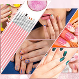 22-Teiliges Nagelkunstpinsel-Set, Nagelkunst-Werkzeugset Kunstharzpalette Nagelkunstmalerei Gemischte Farben Acryl-Silikon-Schnitzstift, Punktierstift-Werkzeug, Maniküre-Set