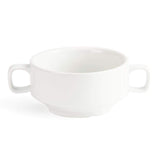 Bols à soupe Olympia Whiteware avec poignées 400 ml (6 pièces) - passent au four, au micro-ondes, au congélateur et au lave-vaisselle C239