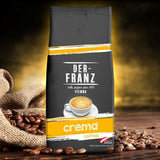 DER-FRANZ Kaffee Crema, Intensité 4/5, 100% Arabica, ganze Kaffeebohnen, 1000g