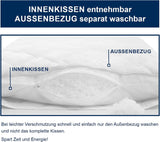 Oreiller Irisette Noblesse - Fabriqué en Allemagne - Oreiller déhoussable en pur coton, 80 X 80 cm, certifié Oeko-Tex Oreillers standards Naty Shop