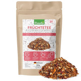 Thé aux Fruits – 100g Mélange de fruits aromatisé à la pomme, à l'hibiscus et à la cannelle – Sachet Ziplock, env. 25 tasses – Sans additifs, emballées en Allemagne