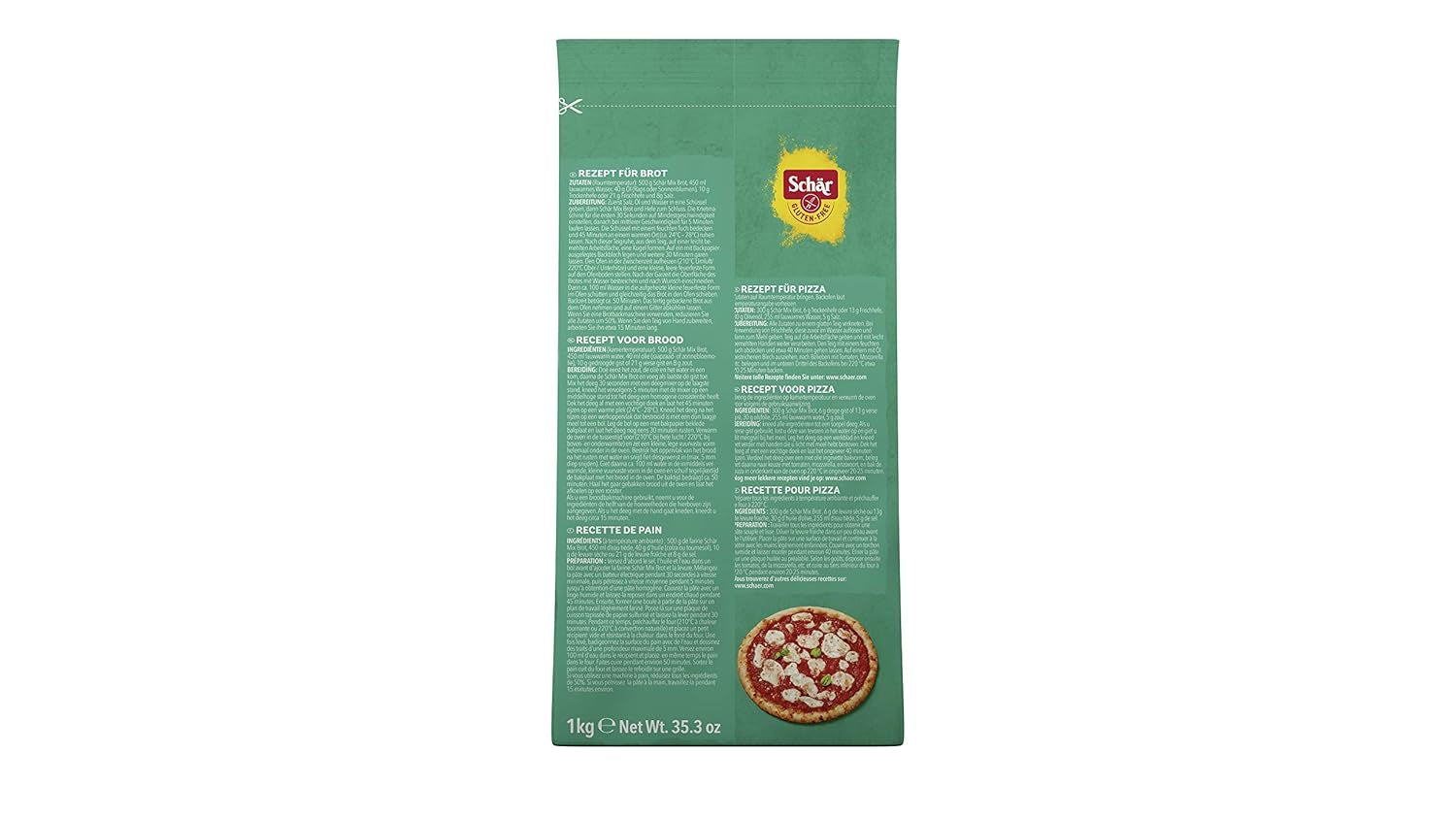 Mix B - Brot Mix Backmischung Sans Gluten 1Kg, 10Er Pack Naty Shop