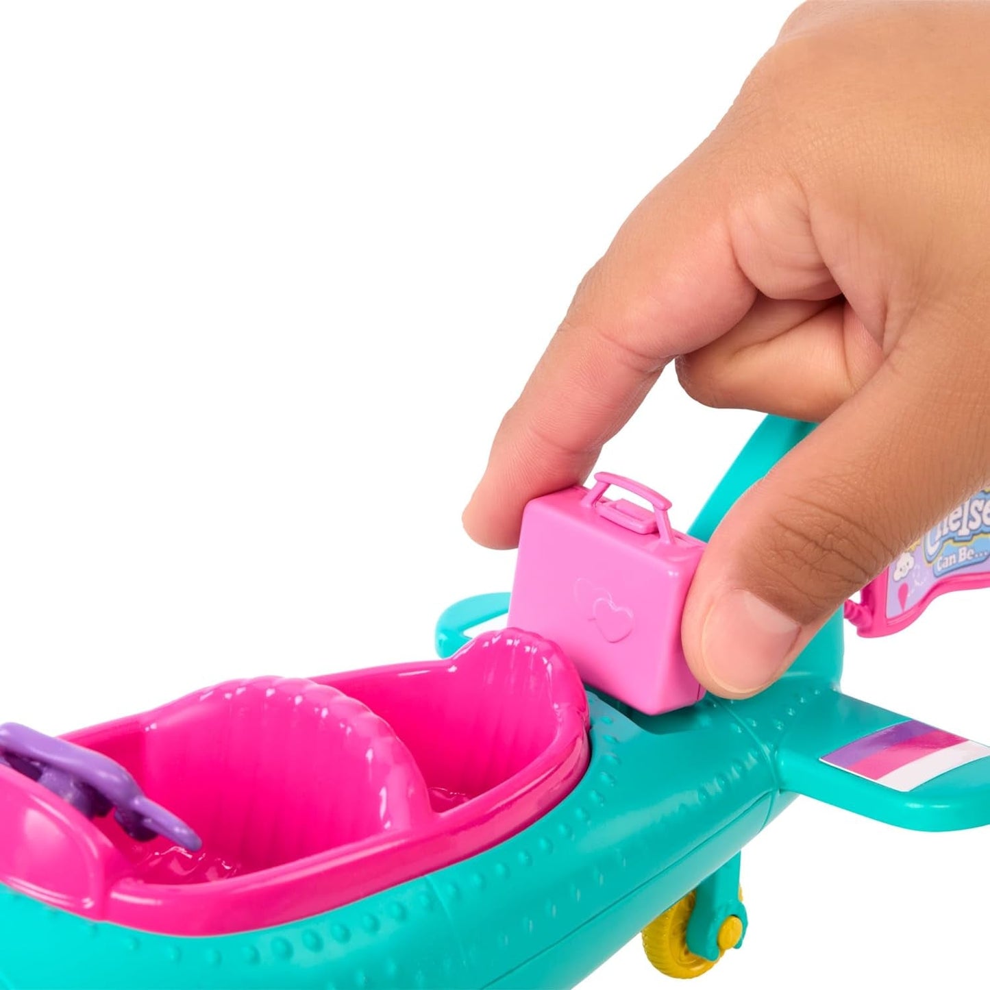 Poupée et ensemble de jeu Barbie Chelsea Avion - Poupée pilote, avion, poignée et accessoires d'histoire, roues et hélices avec patte fleurie, 3 ans et plus, HTK38 Naty Shop Dolls