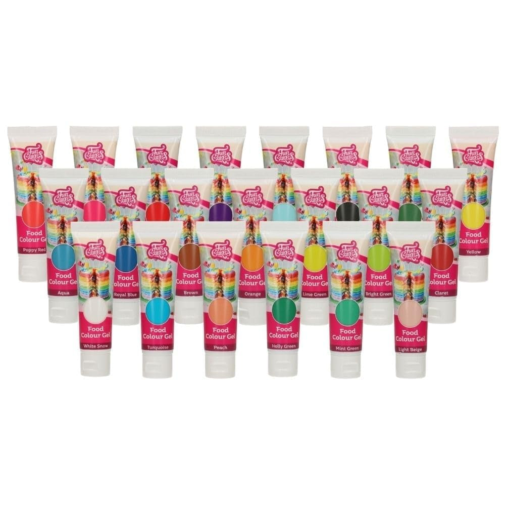 Colorant alimentaire Gel Groseille Funcakes : Colorant alimentaire très concentré pour pâte, crème, fondant et pâte d'amande. Dosage facile. Une seule goutte pour créer des couleurs vibrantes. Halal. 30g.