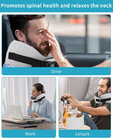 Oreiller cervical d'avion, oreiller de voyage en mousse à mémoire de forme, oreiller cervical pour adulte, oreiller d'avion réglable et lavable, oreiller de voyage ergonomique (gris) Oreillers orthopédiques cervicaux Naty Shop