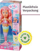 BABY Born Little Sister Mermaid 46 cm Poupée sirène imperméable avec cheveux longs et nageoire scintillante mobile, avec jouet. diadème et peigne, 833681 Zapf Creation Dolls Naty Shop