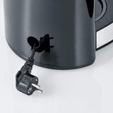 Machine à expresso SEVERIN "TypeSwitch" avec carafe en verre et minuterie, AromaSwitch pour choisir 2 options de préparation, horloge numérique avec fonction minuterie, pour jusqu'à 10 tasses, 1000W, acier inoxydable brossé-noir, KA 4826