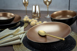 CreaTable, 23598, Série GLAMOUR - Or, Service de table 16 pièces, Service combiné en porcelaine, Passe au lave-vaisselle et au micro-ondes, Fabrication de qualité