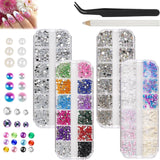 5820 Stück Strasssteine ​​​​Nägel, Glitzersteine ​​​​Nägel Und Halbrunde Perlen, AB Kristall Strass, Flatback Nagel Steine ​​​​Mit Pinzette Und Stift Für Nagel/Diy (Plus de tailles et de couleurs)