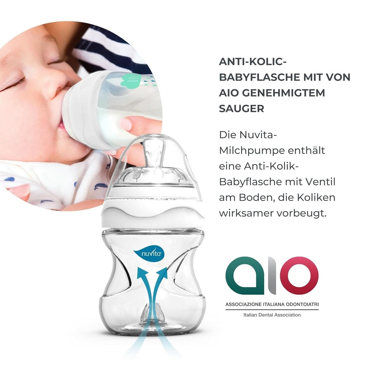 Ensemble de pompe double Nuvita Efficient pour Materno Smart X - 1287KDX | Ensemble complet d'accessoires, biberon anti-colique approuvé par Aio Accesorii Hrana si Alattare Bebe Naty Shop