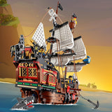LEGO Creator Ensemble bateau pirate 3 en 1, jouet avec 3 options de construction, construisez une taverne de pirates ou une île de pirates en forme de crâne, comprend 3 figurines d'aventure de jeu de rôle 31109 Ensembles de construction Besuche den LEGO-Store
