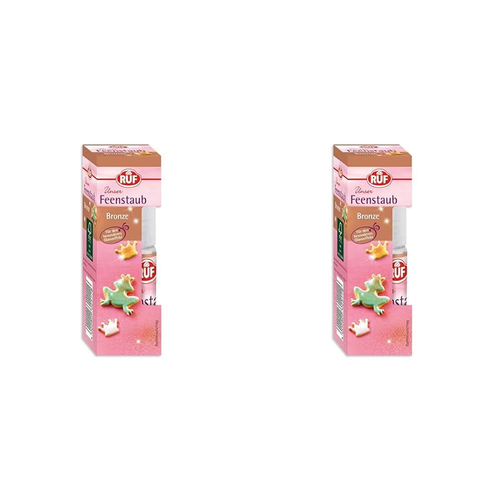 RUF Fairy Dust Poussière de Paillettes Comestible dans un Flacon Pulvérisateur à Pompe 10 Grammes Sprinkles Naty Shop Bronze 2 x 10 Grammes