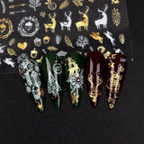 9 Blatt Nagelsticker Weihnachten Nagelaufkleber Selbstklebend Weiß Rentier Schneemann Nail Art Sticker Dekoration Nageldesign Zubehör