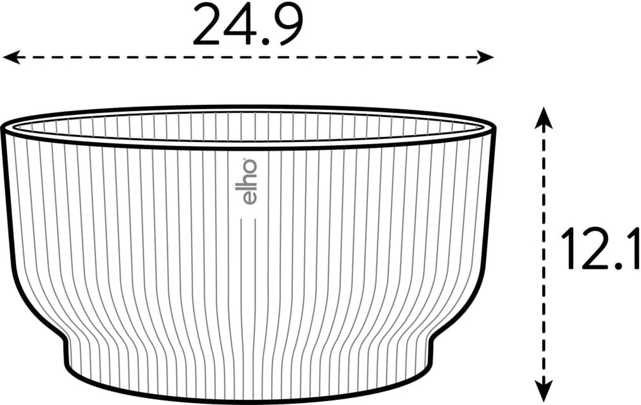 elho Vibes Fold Bowl 25 - Pots de fleurs d'intérieur - 100% plastique recyclé - Ø 24,9 x H 12,1 cm - Blanc/Lin blanc