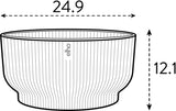 elho Vibes Fold Bowl 25 - Pots de fleurs d'intérieur - 100% plastique recyclé - Ø 24,9 x H 12,1 cm - Vert/Ferngrün